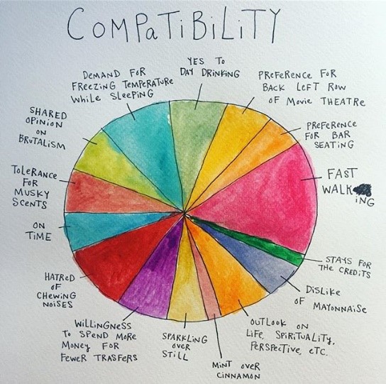 compatability pie chart by mari andrews